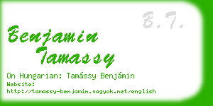 benjamin tamassy business card