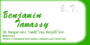 benjamin tamassy business card